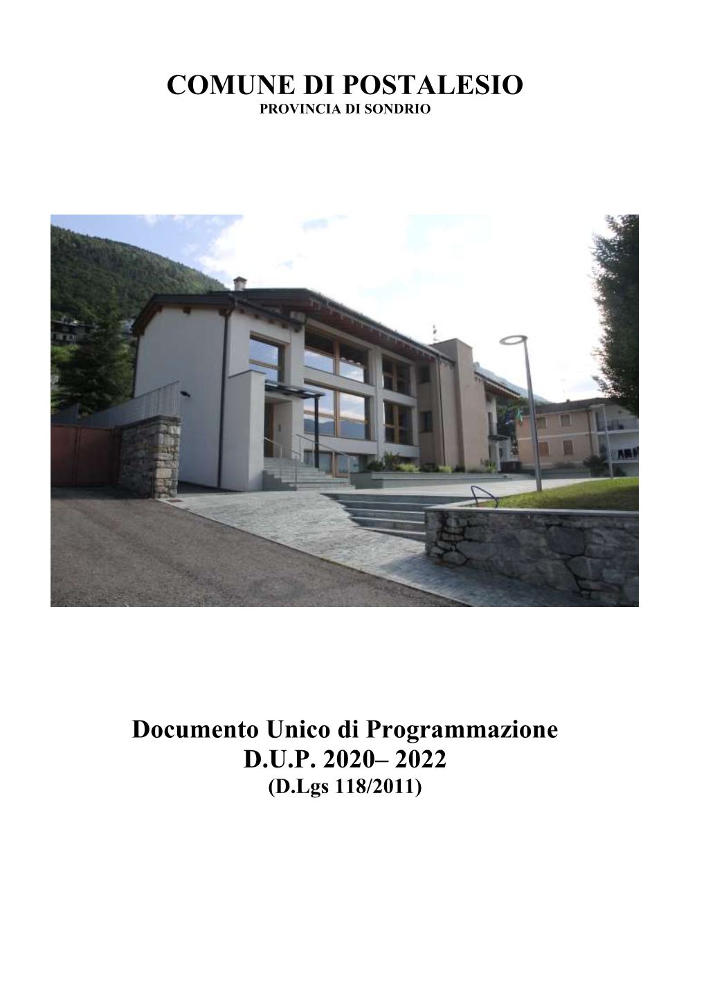 Documento Unico Di Programmazione DUP 2020– 2022