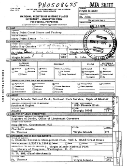 DATA SHEET Form 10-306 STATES UNITED STATES DEPARTMENT of the INTERIOR (Oct