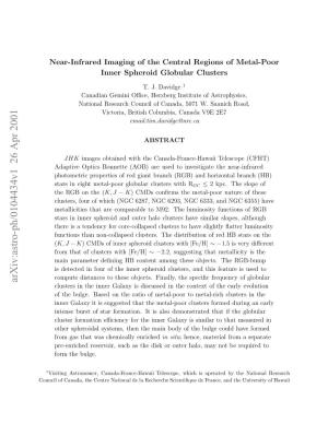 Near-Infrared Imaging of the Central Regions of Metal-Poor Inner
