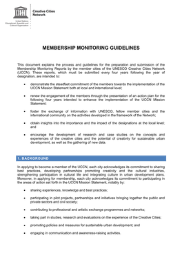 Membership Monitoring Guidelines