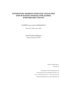Estimating Shaking-Induced Casualties and Building Damage for Global Earthquake Events