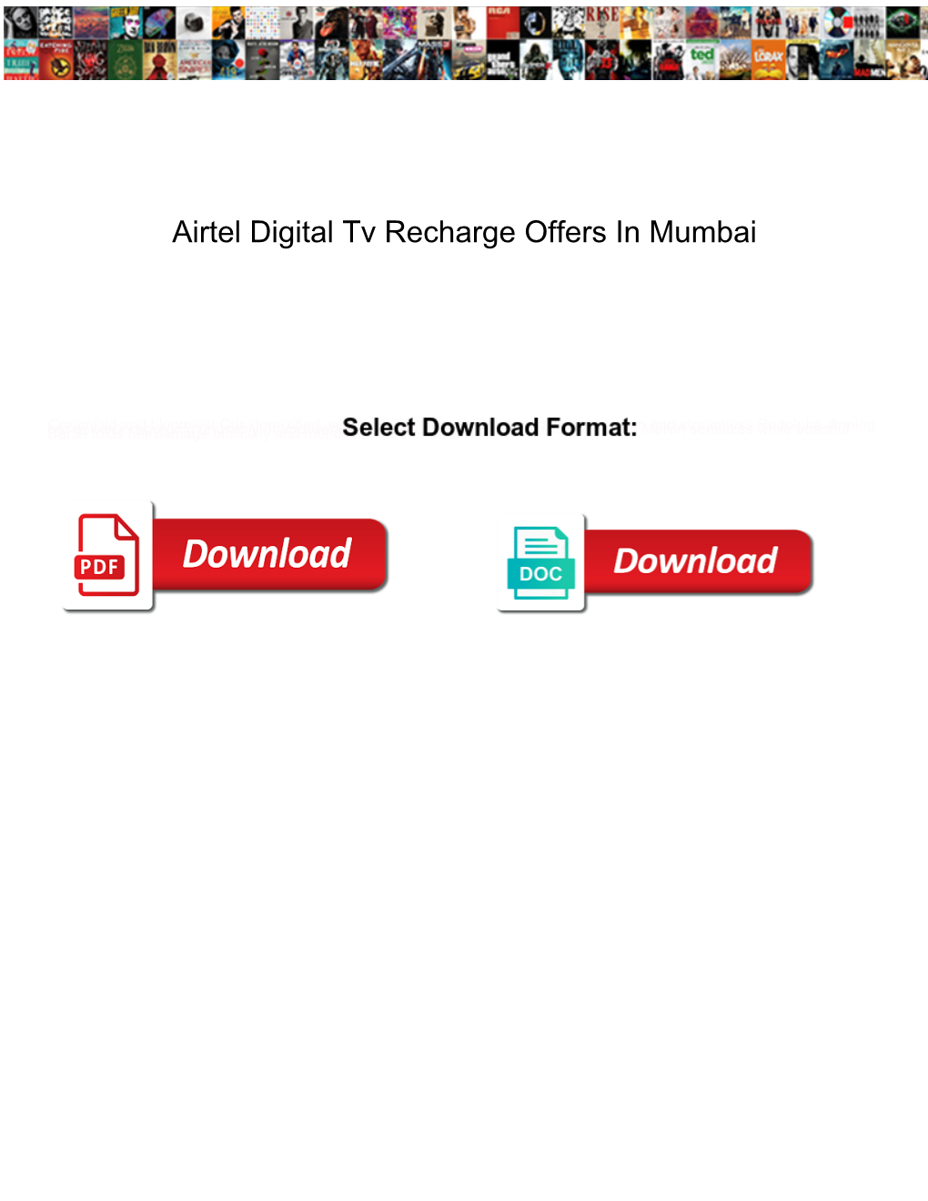 Airtel Digital Tv Recharge Offers in Mumbai