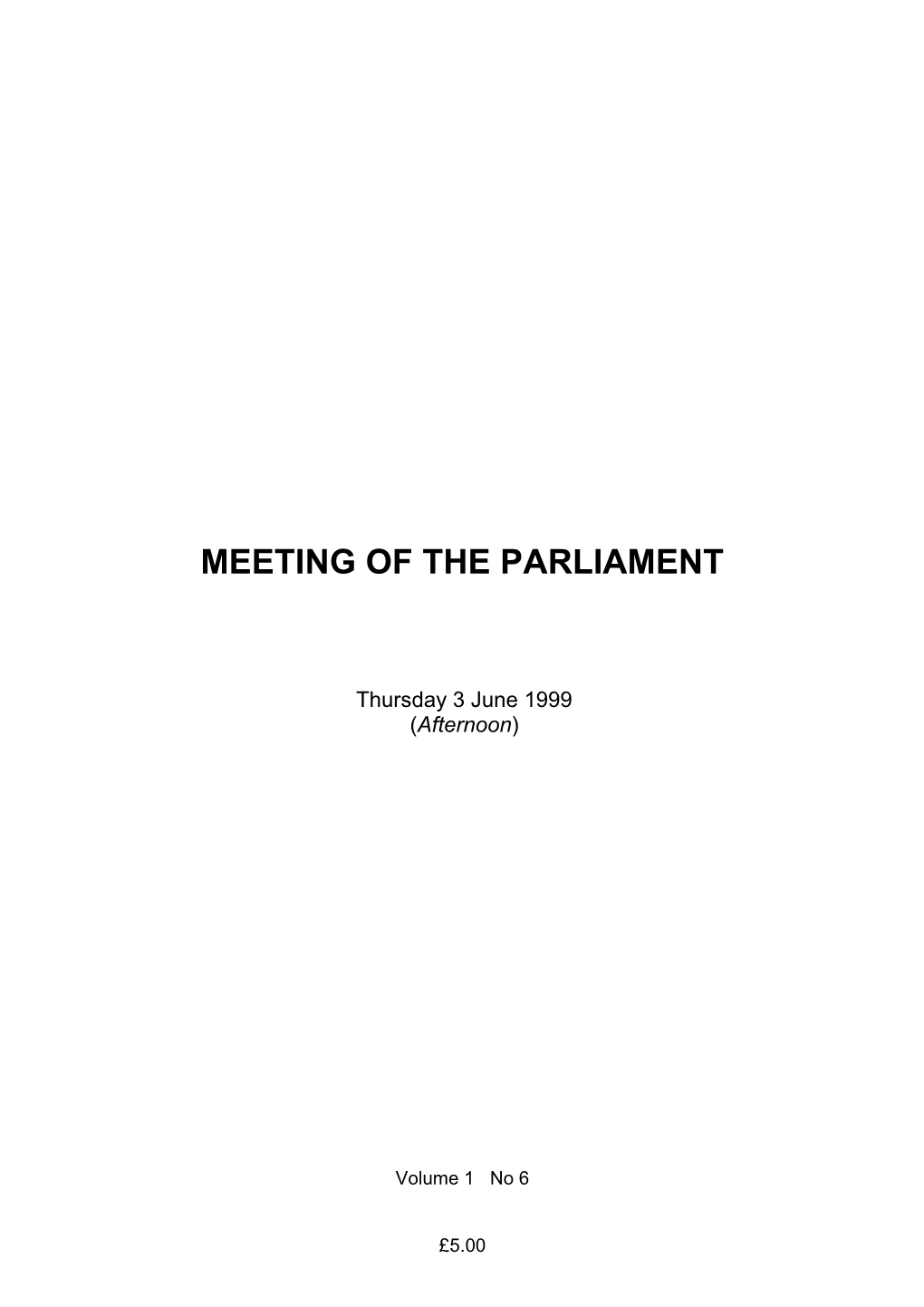 Meeting of the Parliament
