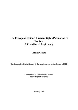 The European Union's Human Rights Promotion to Turkey