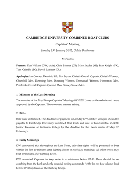 Cambridge University Combined Boat Clubs