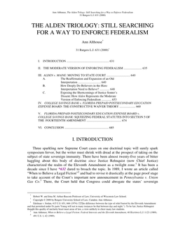 Still Searching for a Way to Enforce Federalism 31 Rutgers L.J