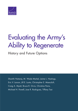 Evaluating the Army's Ability to Regenerate