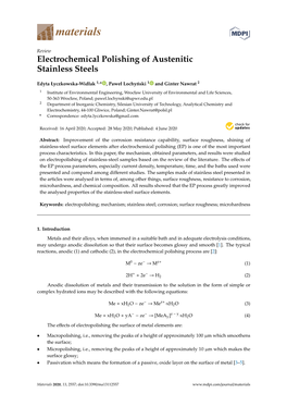 Electrochemical Polishing of Austenitic Stainless Steels