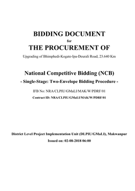 Bidding Document the Procurement Of
