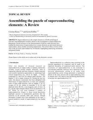 Assembling the Puzzle of Superconducting Elements: a Review