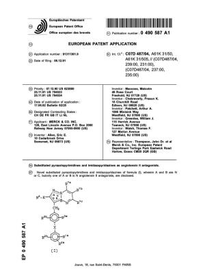 Substituted Pyrazolopyrimidines and Imidazopyridazines As Angiotensin II Antagonists