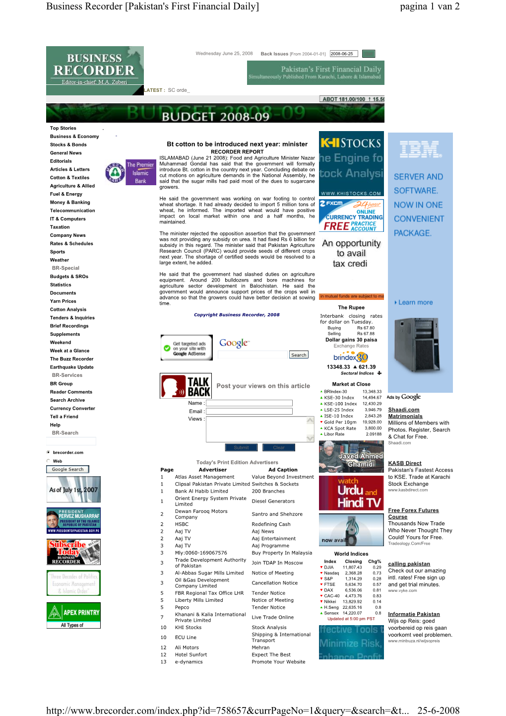 Pagina 1 Van 2 Business Recorder [Pakistan's First Financial Daily] 25