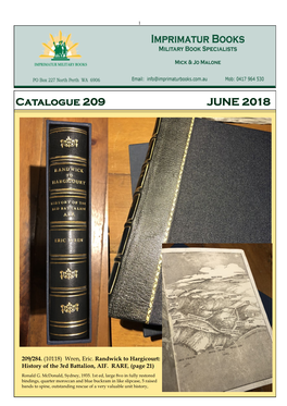 Catalogue 209 JUNE 2018