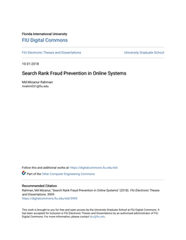 Search Rank Fraud Prevention in Online Systems