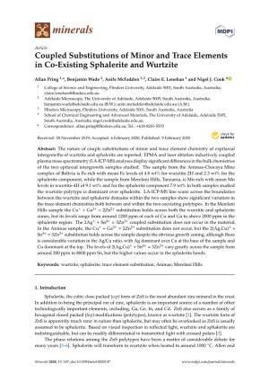 Coupled Substitutions of Minor and Trace Elements in Co-Existing Sphalerite and Wurtzite