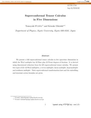 Superconformal Tensor Calculus in Five Dimensions