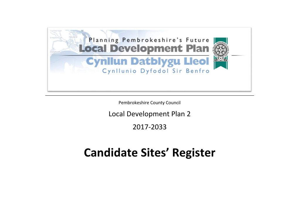 Candidate Sites' Register