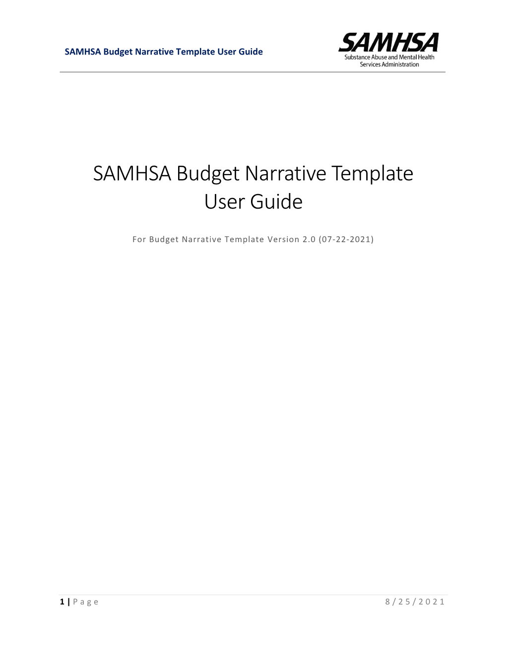 SAMHSA Budget Narrative Template User Guide DocsLib