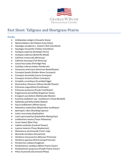 Fact Sheet: Tallgrass and Shortgrass Prairie