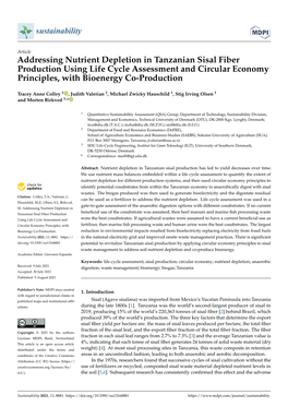 Addressing Nutrient Depletion in Tanzanian Sisal Fiber Production Using Life Cycle Assessment and Circular Economy Principles, with Bioenergy Co-Production