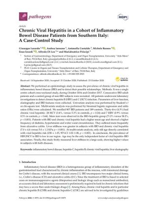 Chronic Viral Hepatitis in a Cohort of Inflammatory Bowel Disease