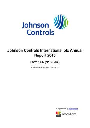 Johnson Controls International Plc Annual Report 2018