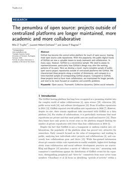 The Penumbra of Open Source: Projects Outside Of
