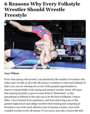 6 Reasons Why Every Folkstyle Wrestler Should Wrestle Freestyle