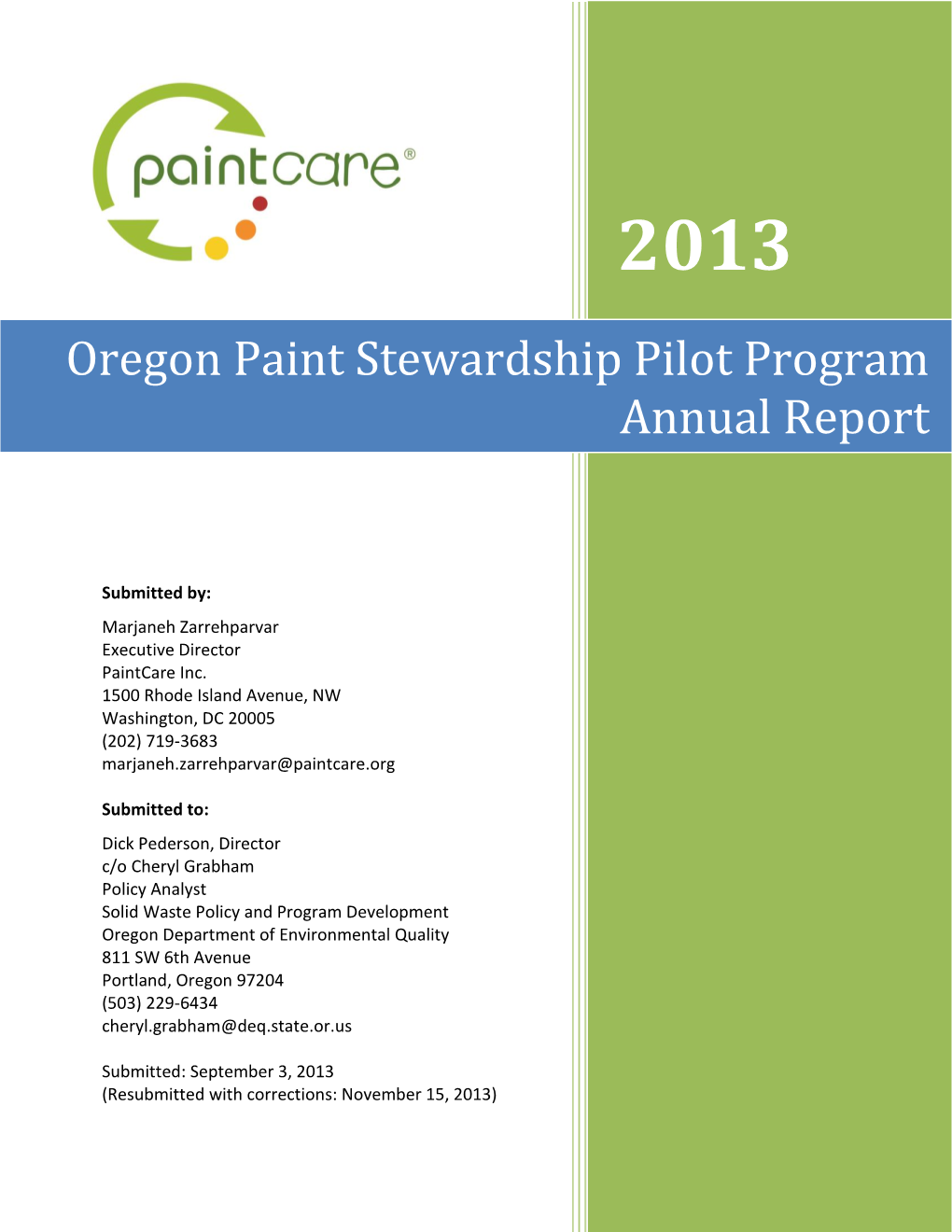 Paintcare's Oregon Program Annual Report