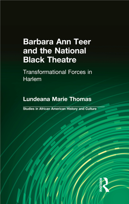 Barbara Ann Teer and the National Black Theatre