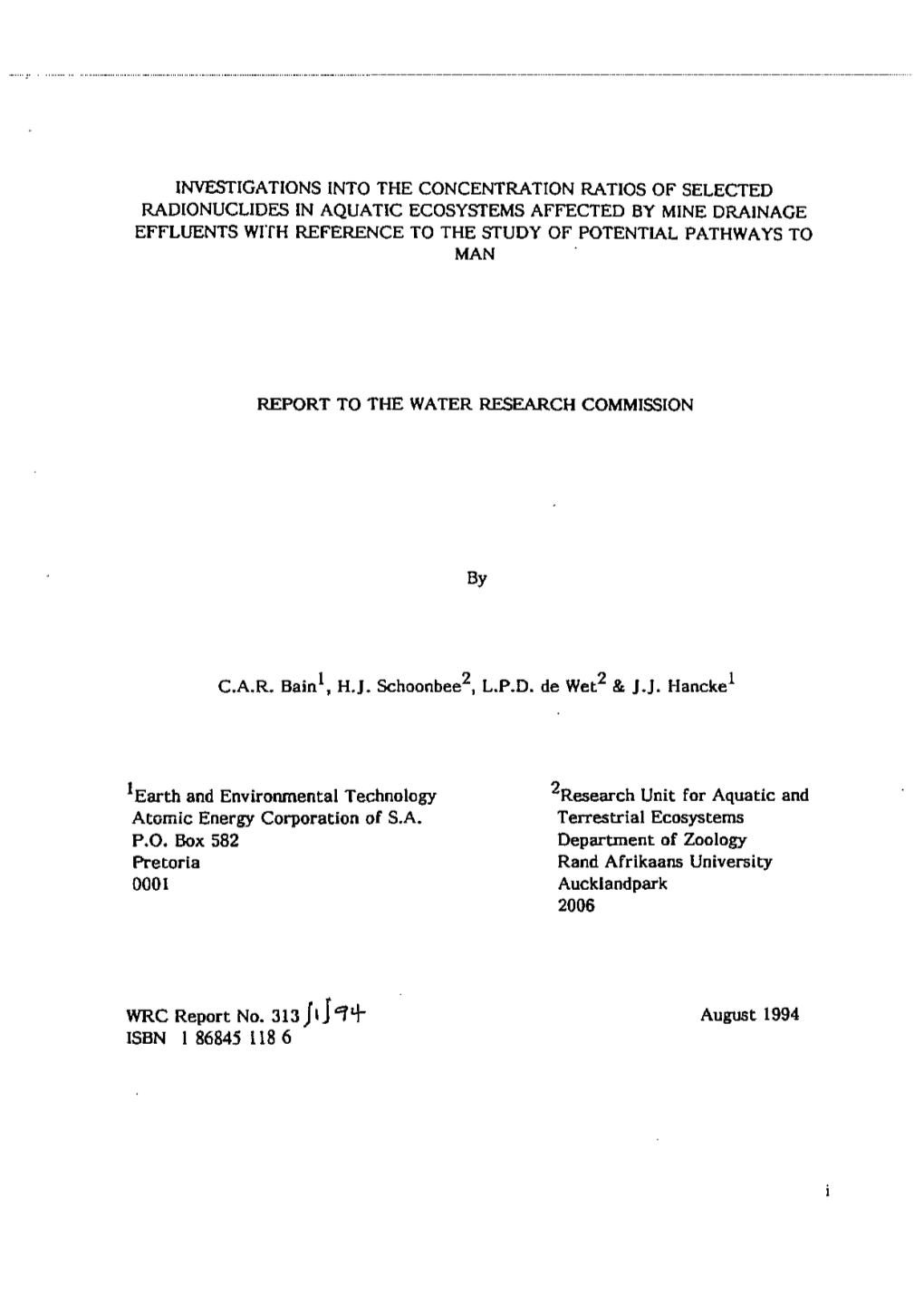 Investigations Into the Concentration Ratios of Selected