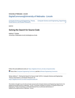 Solving the Search for Source Code