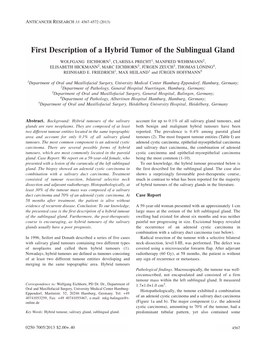 First Description of a Hybrid Tumor of the Sublingual Gland