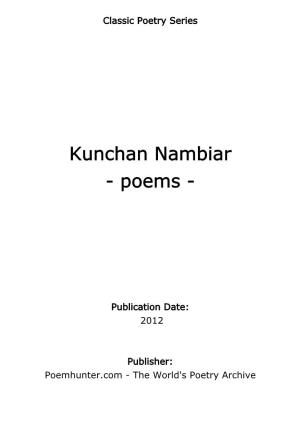 Kunchan Nambiar - Poems