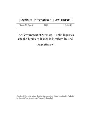 Public Inquiries and the Limits of Justice in Northern Ireland