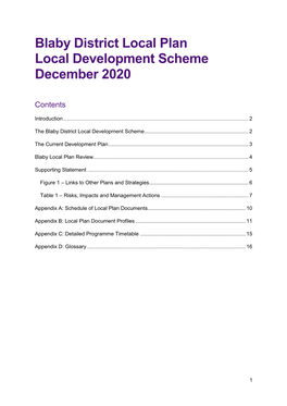 Blaby District Local Plan Local Development Scheme 2020