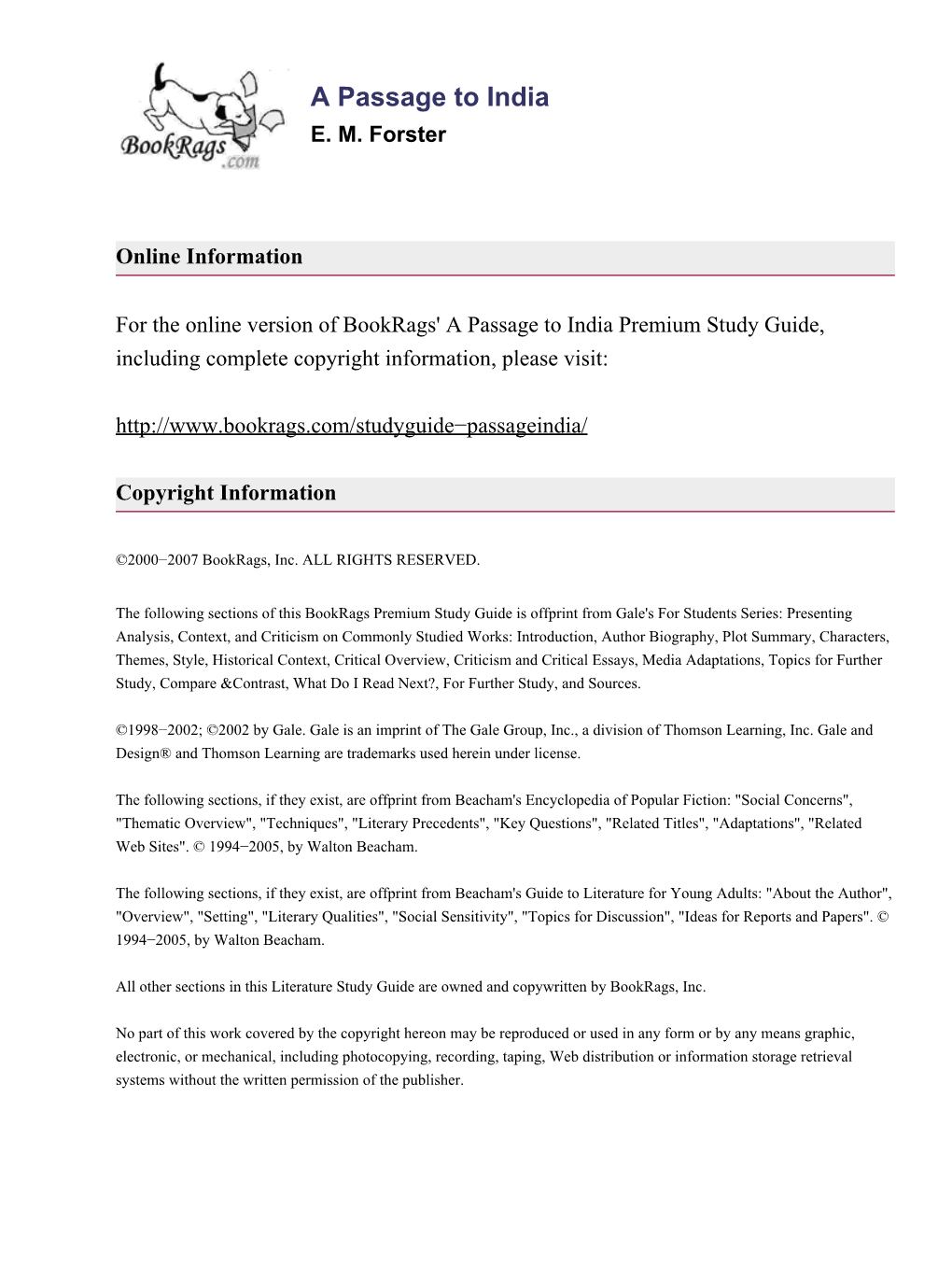 A Passage to India Analysis E.M.Forster.Pdf