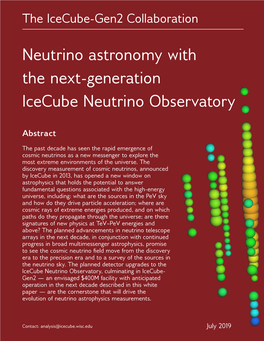 Neutrino Astronomy with the Next-Generation Icecube Neutrino Observatory