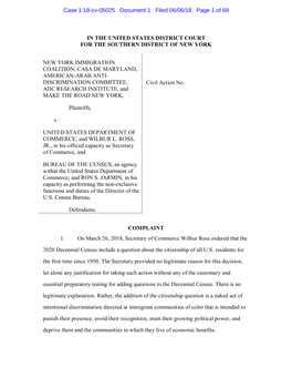 Case 1:18-Cv-05025 Document 1 Filed 06/06/18 Page 1 of 68