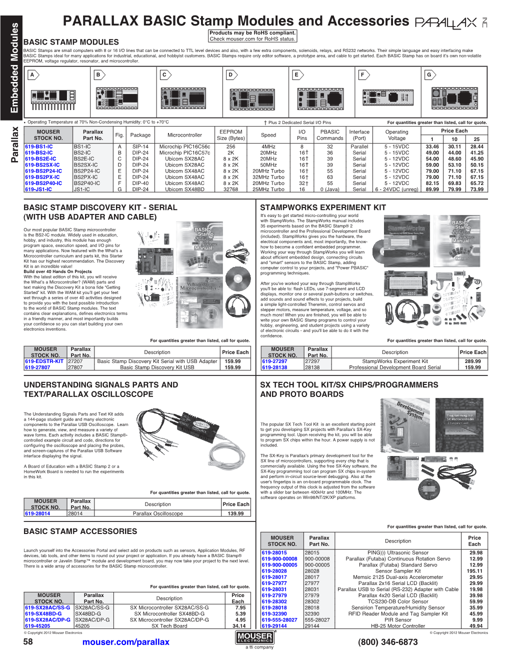 PARALLAX BASIC Stamp Modules and Accessories