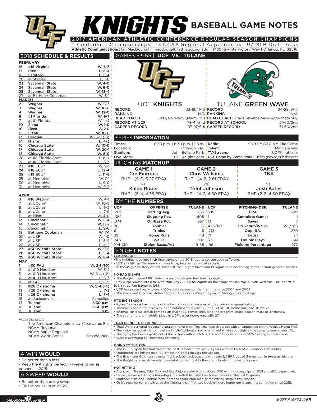 Baseball Game Notes