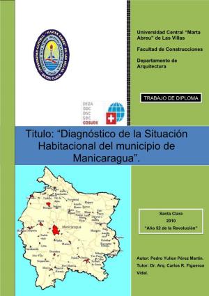 Titulo: “Diagnóstico De La Situación Habitacional Del Municipio De Manicaragua”
