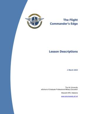The Flight Commander's Edge Lesson Descriptions
