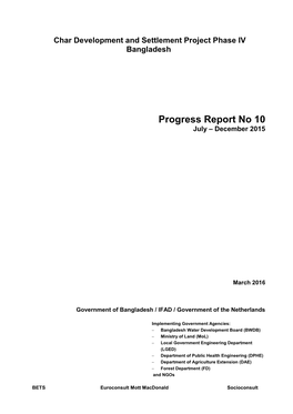 CDSP IV Progress Report No 10 December 2015