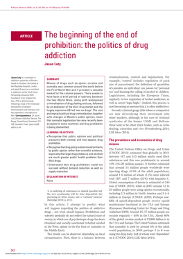 The Politics of Drug Addiction Jason Luty