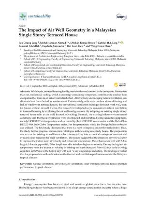 The Impact of Air Well Geometry in a Malaysian Single Storey Terraced House