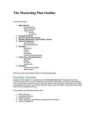The Marketing Plan Outline