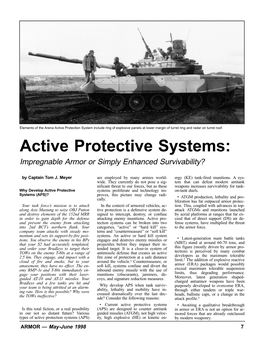 Active Protective Systems: Impregnable Armor Or Simply Enhanced Survivability?
