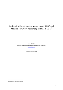 (EMA) and Material Flow Cost Accounting (MFCA) in Smes1