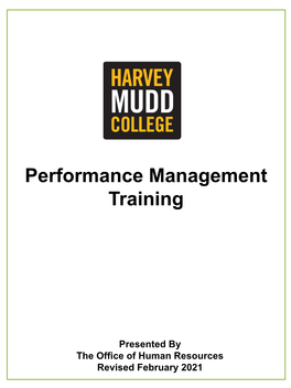 Performance Management Training